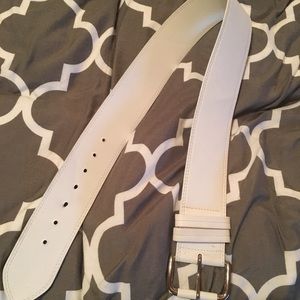 Wide White Belt